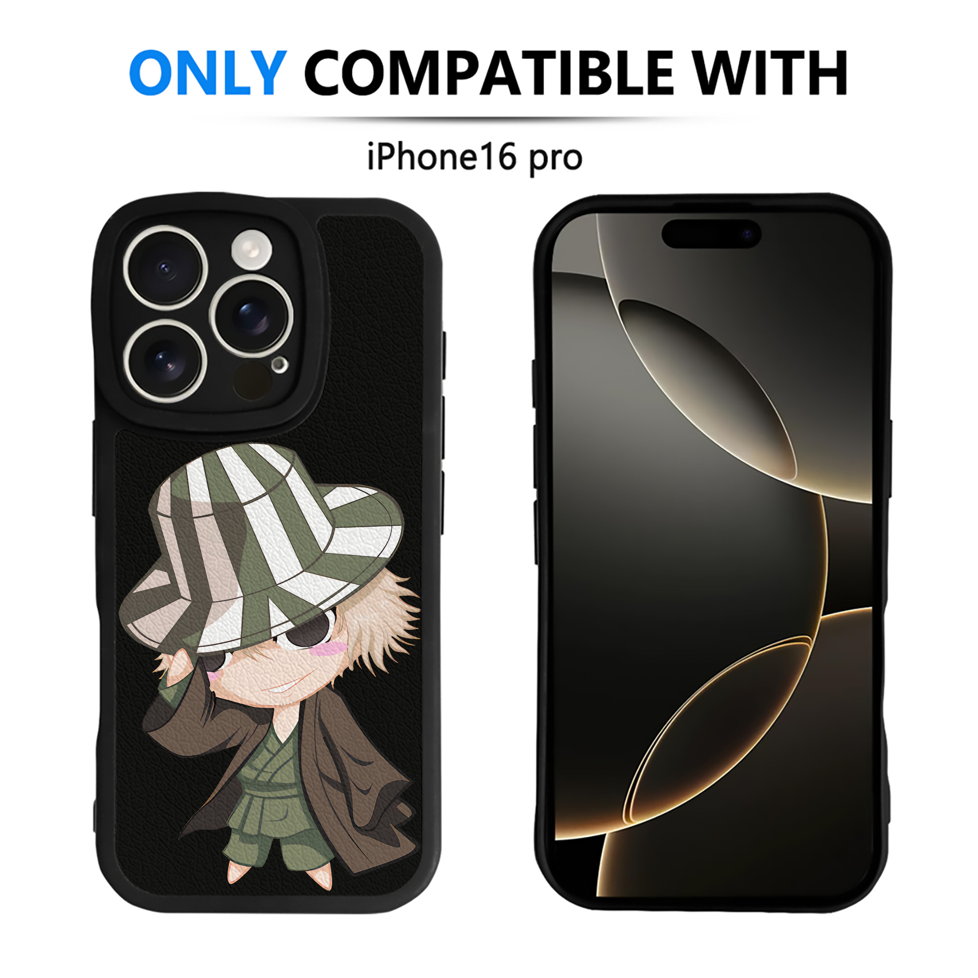 （画像用） "ブリーチ 浦原 喜助（うらはら きすけ） BLEACH Urahara Kisuke " 【iPhone 16シリーズ対応】シリコンスマホケース（レザー調） 材質：シリコン